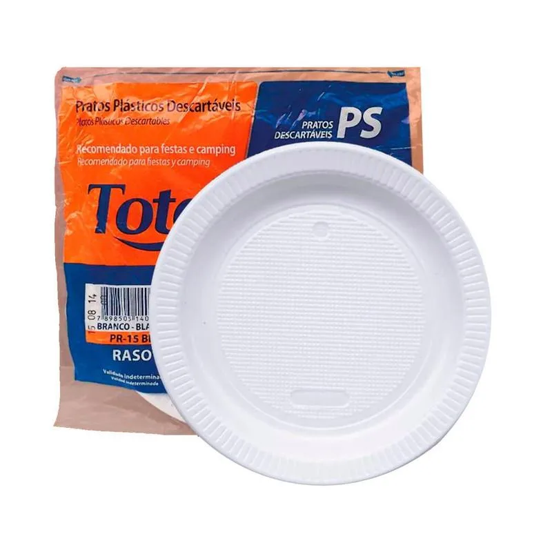 PRATO DESCARTAVEL 15CM BRANCO C/10