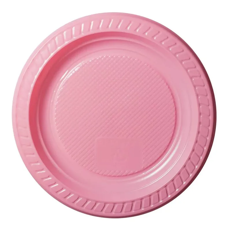PRATO DESCARTAVEL 15CM ROSA C/10