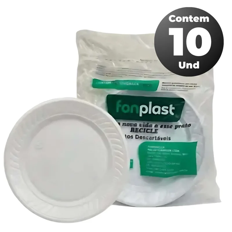 PRATO DESCARTAVEL 26CM BRANCO C/10