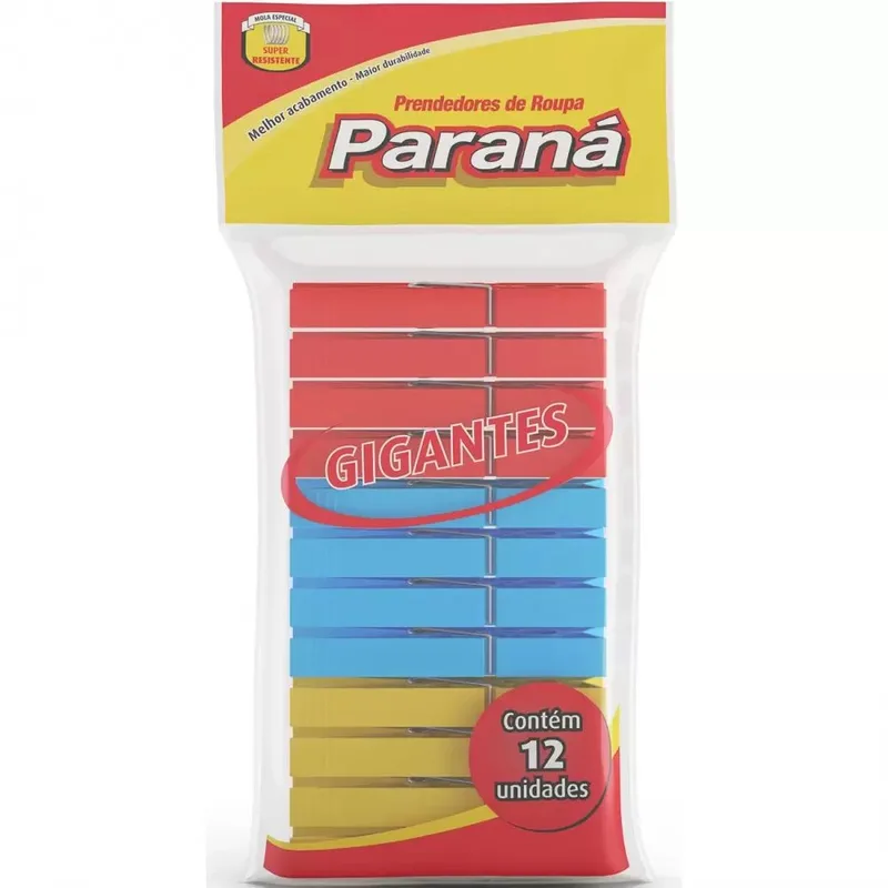 PRENDEDOR DE ROUPA PLASTICO C/12 PARANA