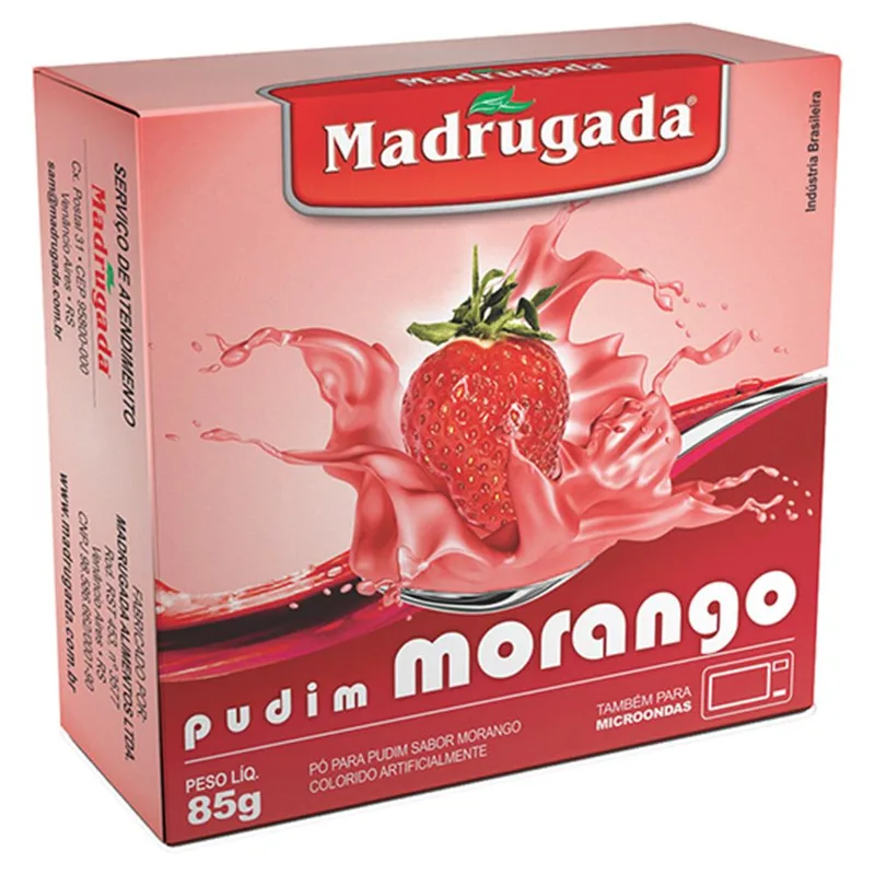 PUDIM MADRUGADA MORANGO 85GR