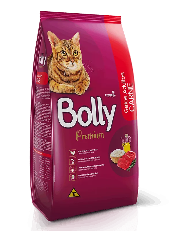 RACAO GATOS BOLLY PREMIUM CARNE SACO 10,1KG