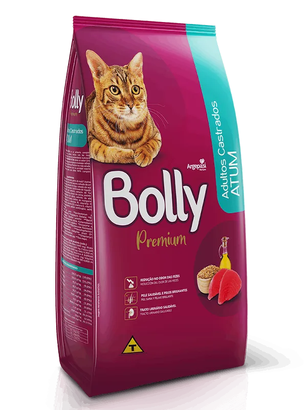 RACAO GATOS CASTRAD. BOLLY PREMIUM ATUM 1KG