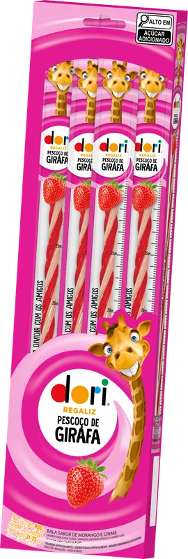 REGALIZ  PESCOÇO DE GIRAFA MORANGO DORI 30G C/30
