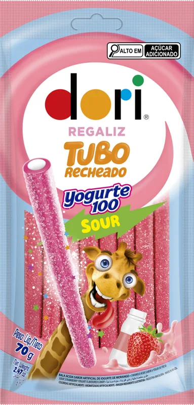REGALIZ TUBO RECH. ACID YOGURTE100 SOUR DORI 70GR