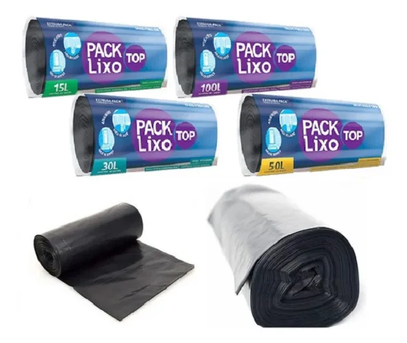 SACO DE LIXO 15LT TOP BAG PRETO C/20UN ROLO