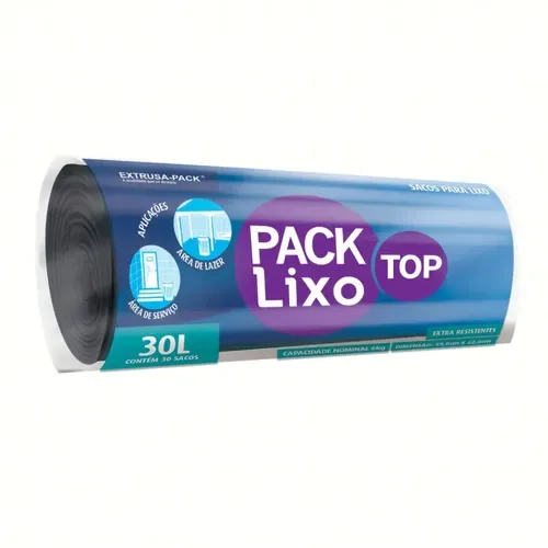 SACO DE LIXO 30LT TOP BAG PRETO C/10UN ALMOFADA