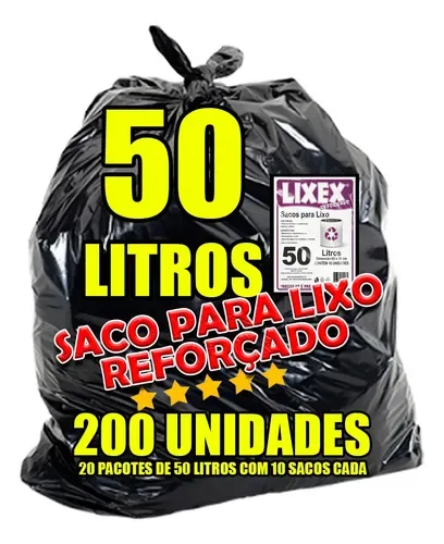 SACO DE LIXO 50LT LIX FLEX PRETO C/10 - ROLO