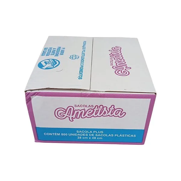 SACOLA AMETISTA PLUS 38X48 BRANCA CX C/800UN