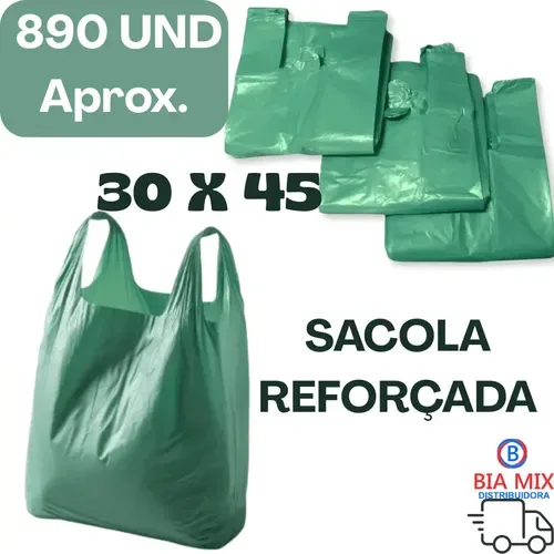 SACOLA PLAST. REC. 30X45 VERDE C/1,5KG ROLEPLAST