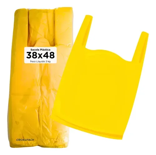 SACOLA PLAST. REC. 38X48 AMARELA C/700UN MB