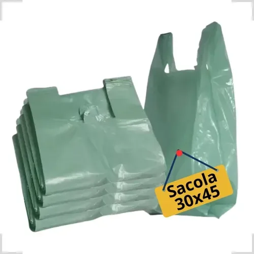 SACOLA PLASTICA RECICLADA PACK LIFE 30X45 1,5KG VERDE