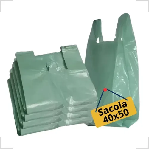 SACOLA PLASTICA RECICLADA PACK LIFE 40X50 2,5 KG VERDE