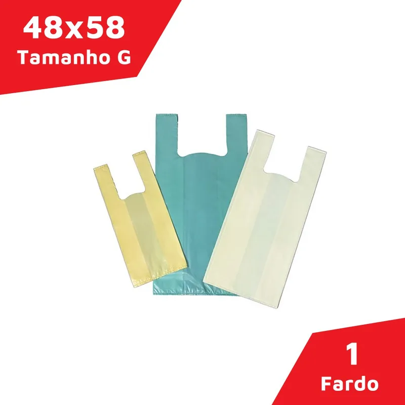 SACOLA PLASTICA RECICLADA PACK LIFE 48X58 4 KG CREME