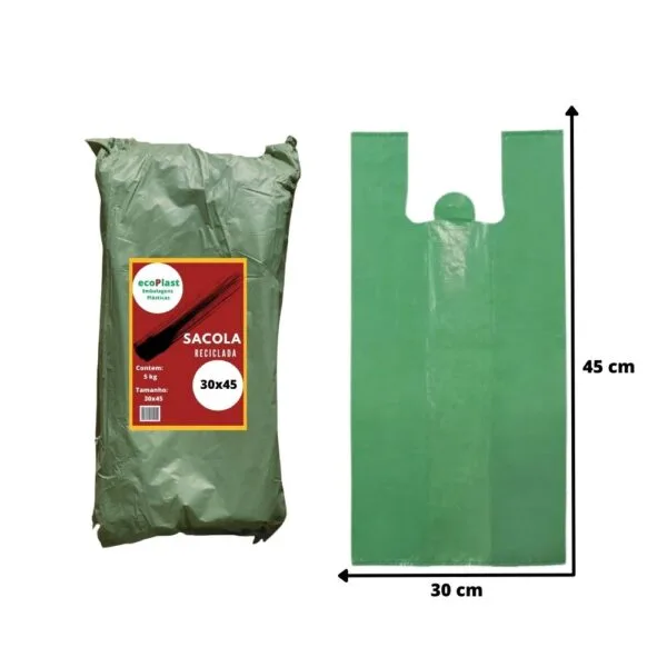 SACOLA REC. 30X45 EM CAIXA SOU ECO VERDE  C/ 1,5KG