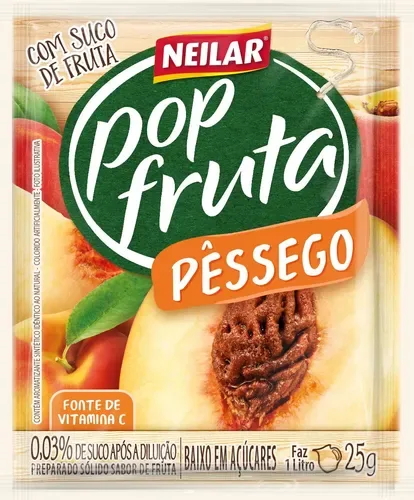 SUCO POP FRUTA PESSEGO 25GR - DP C/20