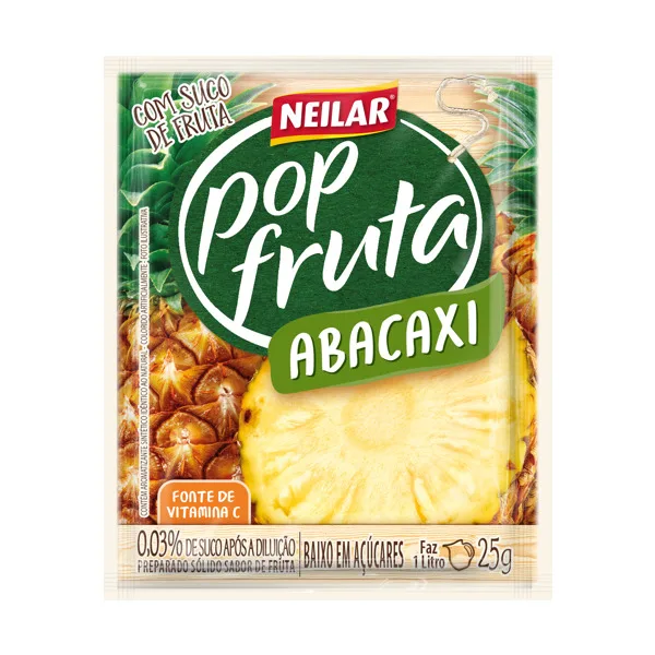 SUCO POP ZERO FRUTA ABACAXI 25GR - DP C/15