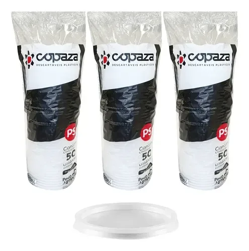 TAMPA TRANSP. S/FURO COPO PP 400-500-440-550ML C/50UN COPOZAN