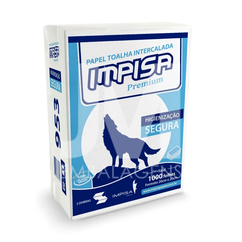 TOALHA DE PAPEL INTERCALADA BRANCO PREM IMPISA 20X20CM - C/1.000