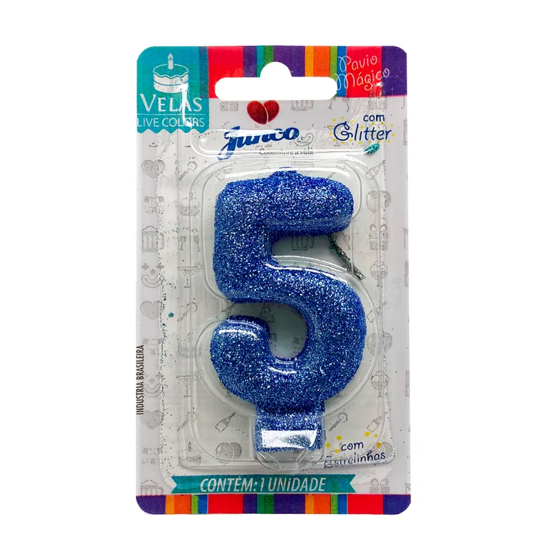 VELA ANIVERSARIO N.5  AZUL