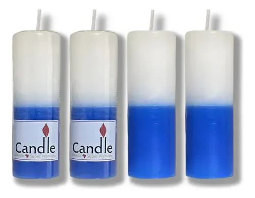 VELA INCOVEL 7 DIAS AZUL/BRANCA 275GR