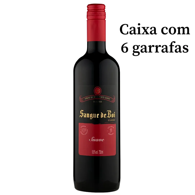 VINHO TINTO M. SUAVE SANGUE BOI 750ML