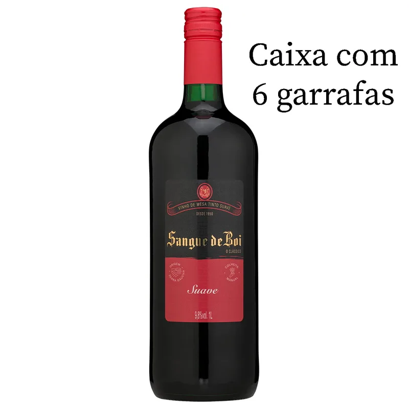 VINHO TINTO SECO SANGUE BOI 1000ML