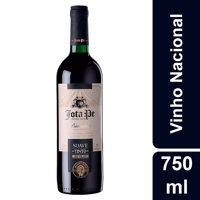 VINHO TINTO SUAVE JOTA PE 1L