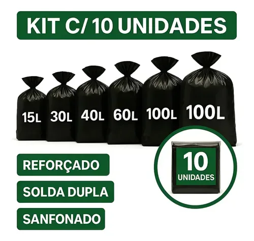 SACO DE LIXO 30 LT PRETO C/10UN ENVELOP. C & Z
